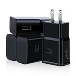 Fast Adaptive Wall Charger, [4-Pack] Excgood Fast Charge 3.0 Power Adapter Compatible with Galaxy A03s A13 A12 S22 S21 S20 S10E S9 S8 S7, J7, Note 10 and More (Black)