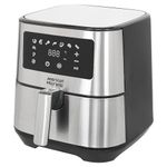 AMERICAN MICRONIC- Air Fryer-Digital- 6.5 Litre, 8 Preset Menus, 1700W Power, 200C Temperature and 60 Minute Timer - AMI-AFD-65LDx-Digital- Free recipe book-Black & Steel