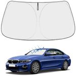 Front Windshield Sun Shade Foldable Sunshade Protector Custom Fit 2019-2024 BMW 3-Series 3 Series 330i Luxury, Sport Line, M Sport, M340i Sedan Accessories 2024 Upgrade