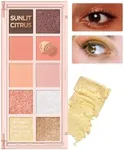 Peach C Seasonal Blending Eyeshadow Palette | Eye-Catching Eye Palette Makeup Hues for Everyday Use| Multi-Functional Eye Shadow Palette Makeup Shades| Lasting Makeup Eyeshadow SUNLIT CITRUS 3.03 oz