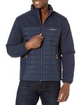 London Fog Men's Mixed Media Jacket, Navy, M