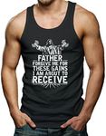 Sixtion Father Forgive Me For These Gains I'm About To Receive Men's Tank Top T-shirt Large