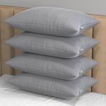 MY ARMOR Height Adjustable Microfiber Pillows Set of 4 for Sleeping, 41x61 cm |6 Months Warranty| Without Cover, Grey
