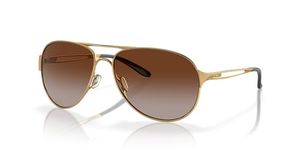 Oakley Women's OO4054 Caveat Aviator Sunglasses, Polished Gold/Dark Brown Gradient, 60 mm