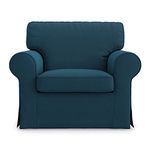 FMCTL Ektorp Chair Cover Replacement for IKEA Ektorp Chair Slipcover, Ektorp Couch Cover,Ektorp Armchair Cover Only(Dark Ocean)