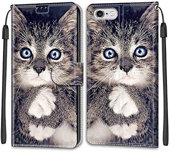 Feyten Funda para iPhone 6S /6, Carcasa iPhone 6S / 6 (4,7 Pulgadas) con Tapa Móvil Billetera Libro Cuero PU Flip Case Cartera Magnético Caso Cover con Soporte y Bolsillo para Tarjetas (Gato 1)