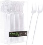 Novelty Modern Flatware, Cutlery, Disposable Plastic Dinner forks Luxury White 32 Count