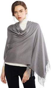 RIIQIICHY Scarfs for Women Winter Gray Pashmina Shawls and Wraps for Evening Dresses Warm Large Scarves Wedding Shawl