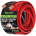 GearIT 4 Gauge Wire (25ft Each- Bla