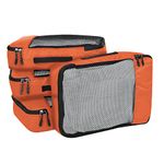 FATMUG Packing Cubes - Travel Pouch, Bag Suitcase Luggage Organiser Set of 4 - Medium Size - Orange(Polyester)