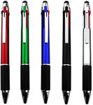 MiSiBao 4-Color Ballpoint Pen Multi Colored Pens in One Stylus Pens for Touch Screens Pens Medium Point(1.0mm) (5-Count)