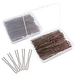 200Pcs U Shaped Hair Pins 2.8 Inch Long with 2 Storage Cases, Bun Bobby Pins Blonde, Ballet Bobby Pins, Metal Hair Pins for Buns, No Slip for Women Girls Hair Styling (Brown)