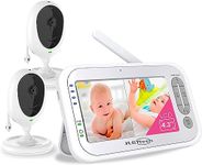 LBtech Video Baby Monitor with Two Cameras and 4.3" LCD,Auto Night Vision,Two-Way Talkback,Temperature Detection,Power Saving/Vox,Zoom in,Support Multi Camera