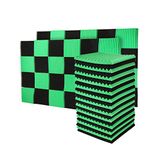 50 Pack Black&Green Acoustic Panels Soundproof Foam for Walls Sound Absorbing Panels Soundproofing Panels Wedge for Home Studio Ceiling, 1" X 12" X 12", Black