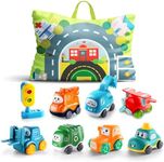 ALASOU 7 PCS Baby Cranes Car Toys with Playmat/Storage Bag|1st Birthday Gifts for Toddler Toys Age 1-2|Baby Toys for 1 2 Year Old Boy|1 2 Year Old Boy Birthday Gift for Infant Toddlers