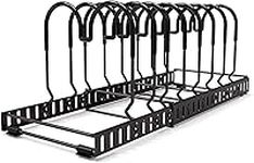 Expandable Pot and Pan Organizer Rack, Yx space 10 Dividers Adjustable Pan Lid Organizer Rack Holder, Kitchen Pot and Pan Organizer for Cabinet Pantry Bakeware Holder Organization and Storage (BLACK)