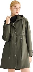Orolay Women's Long Windbreaker Hooded Light Jacket Active Outdoor Anoraks Olive X-Large