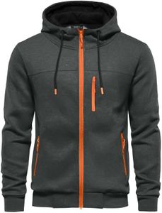 CTU Mens Hoodies Zip Up Long Sleeve Fleece Jacket Hooded Sweatshirt for Men Darkgrey M