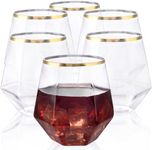 LUODA 32 Pack Gold Plastic Stemless