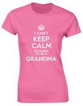 Hippowarehouse I Can't Keep Calm I'm Going to be a Grandma Womens Fitted Short Sleeve t-Shirt (Specific Size Guide in Description) Pink