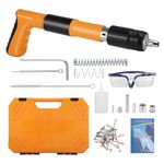 5 Gears Manual Steel Nails Gun Tool with 100 Round Nails, Concrete Nail Gun, Mini Portable Nail Shooting Machine with Safety Glasses, for Cement Wall, Household, Meatalworking