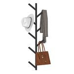 VEDECASA Wall Mounted Coat Rack & Hat Rack Black Metal Wall Coat Rack Tree Shaped Holder Hanger Coat Rack for Baseball Caps, Coats, Hats, Bags, Umbrella,Easy to Assemble