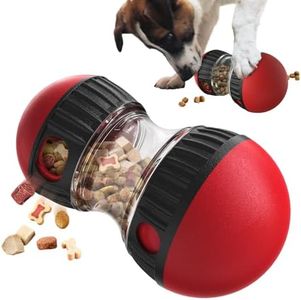 LIFEBEA Dog Feeder Toy Interactive Durable Dog Treat Toy for Food Snacks Dispensing/IQ Training/Playing (Red)