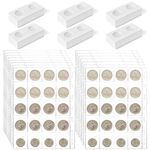 Jucoan 300 PCS Cardboard Coin Holders and15 Sheet Coin Pocket Pages, 6 Sizes 2" x 2" Coin Flip and 300 Pockets Coin Collecting Book Sleeves Protectors for Coin Collection Supplies