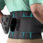 FEATOL Back Brace for Lower Back Pain Relief，Heavy Work Lifting, Sciatica, Herniated Disc with Ergonomically 3D Silicone Pad Men & Women，3XL