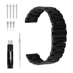 cobee Metal Replacement Watch Straps, Quick-Release Stainless Steel Watchbands for Men 20mm Lug Width Wristband Classic Heavy-Duty Straps with 1 Spring Bar+4 Ear Pins, 1 Watch Adjuster+3 Needles