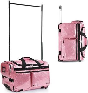 Fanwoli 23" Dance Bag with Garment Rack | Glittering Waterproof Fabric & Upgraded Stable System | Shine-Bright Collection | Ideal Competition Duffle Bag for Dancer Athlete Cheerleader Little Princess