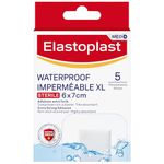 ELASTOPLAST XL Waterproof Bandages, Large Bandages for Post-Operative and Everyday Acute Wound Care, Extra Skin-Friendly Sterile Dressings, Bacteria Shield, First Aid Supplies, 5 Strips