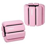 TOPESCT Adjustable Wrist Weights - Set of 2 (1lb Each) | Wearable Wrist & Ankle Weights Bracelet for Yoga, Dance, Barre, Pilates, Cardio, Aerobics, Walking (1lb/each, Pink)