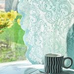 ALIGOGO Mint Green Curtains 84 Inches Long 2 Panels, Vintage Ocean Coastal Lace Sheer Floral Curtains for Living Room Summer Beach Themed Seafoam Aqua Curtains Rod Pocket, 52 x 84 Inch, Aqua/Mint