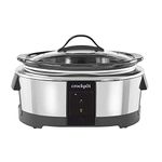 Crock-Pot 6 Quart Programmable Slow Cooker and Food Warmer Works with Alexa, Stainless Steel (2139005)