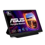 ASUS ZenScreen 15.6” 1080P Portable Monitor (MB166C) - Full HD, IPS, USB Type-C, USB-Powered, Flicker Free, Tripod Mountable, Anti-Glare Surface, Protective Sleeve,BLACK, 8.9"x14.2"x0.5"