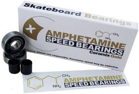 Amphetamine Ceramic Skateboard Bearings, Gold