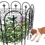 Amagabeli 8 Panels Decorative Garden Fence 10ft(L) x24in(H) Garden Fencing Rustproof Iron Garden Border Fence Edging Metal Wire Fencing Animal Barrier Flower Bed Outdoor Patio ET304