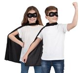 Wicked Costumes Kids Unisex Super Hero Cape & Mask Fancy Dress Costume - Black (One Size 6-10 Years)