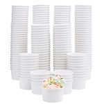 200 Pack White Paper Ice Cream Cups for Sundaes and Frozen Yogurt, Disposable Dessert Bowls (8 oz)