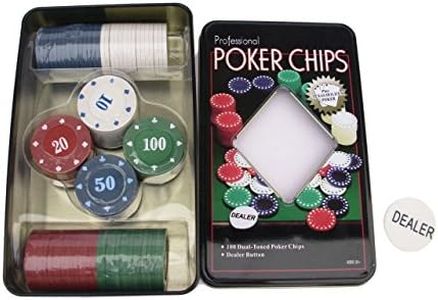 HOW (HOUSE OF WISHES) with Device Multicolour 100 Poker Chips Set with Tin Case (for Adult)