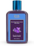 Blue Nectar French Lavender Face and Body Scrub and Body Wash with Honey for Deep Cleansing, Detan & Dirt removal from Neck, Knees, Elbows, Face, Scalp, Arms etc (10 herbs, 200ml)