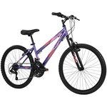 Huffy Hardtail Mountain Bike, Stone Mountain, Lightweight, Purple, 24 Inch Wheels/14 Inch Frame, 21 Speed, Metallic Indigo