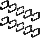 kwmobile 1U Cable Management D-Ring Hooks (10 Pieces) - Server Rack Bracket Cord Organizer Hook Mount Set for Network Cables and Power Cords - Black