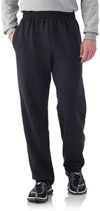 Fruit of the Loom Mens Fleece Elastic Bottom Sweatpants, Black, Small US