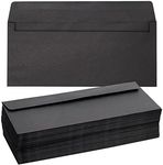 Juvale 100 Pack #10 Black Envelopes with Square Flap for Mailing Letters, Invitations (4 1/8 x 9 1/2 In)