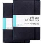 PAPERCODE Journal – Luxury Notebook w/ 130 Perforated, Lined Pages - Notepad for Work & School - 2 Pack of Black Notebooks for Men & Women