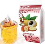 Plant Gift 50 Cups Longan Goji Wolfberry Tea Bag (桂圆枸杞茶 GUI YUAN GOU QI HONG ZAO CHA) 10.58oz (6g*50bags / 300G) Natural Mixed Herbal Combination of Floral Tea