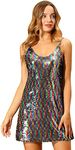 Allegra K Women's Glitter Sequin Dr