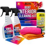 Ultimate Boat Interior Cleaning Kit Boat Cleaner Products Marine Vinyl Protectant Boat Vinyl Cleaner for Boat Seats Wipes & Microfiber Cloths Pontoon Boat Accessories Jetski Car & RV Care Supplies